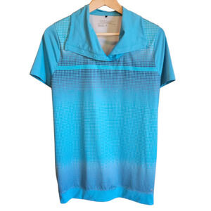 Nike Women's Golf Tour Performance Snap Polo Short Sleeve Top Teal Size Large